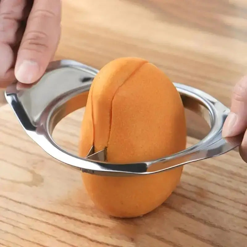 Stainless Steel Mango Cutter Kitchen Tool - Creative Fruit Splitter Corer Slicer Peeler Gadgets for Easy Mango Preparation Qme