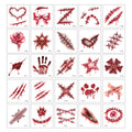 Halloween Horror Realistic Bloody Stitched Scar Temporary Tattoos Qme set