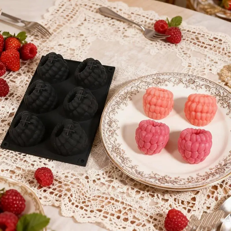 6-Cell Blueberry Or Raspberry Design French Fruit Mousse Mould Silicone Cake Mold Chocolate Pudding Mold Dessert Baking Tools. Qme