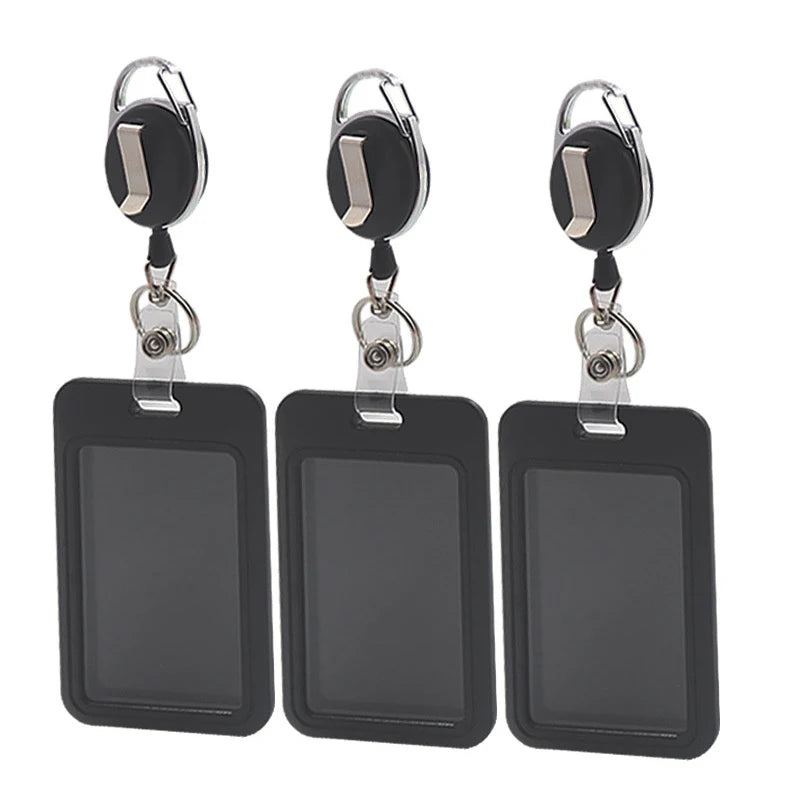 Sophisticated Document Card Holder Men Women Premium Retractable Qme