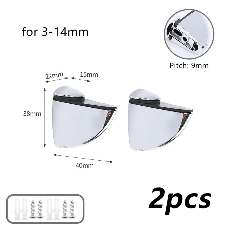 Wall Mount Floating Clip Anti-slip Support Shelves Partition Clamp Qme K168 Silver