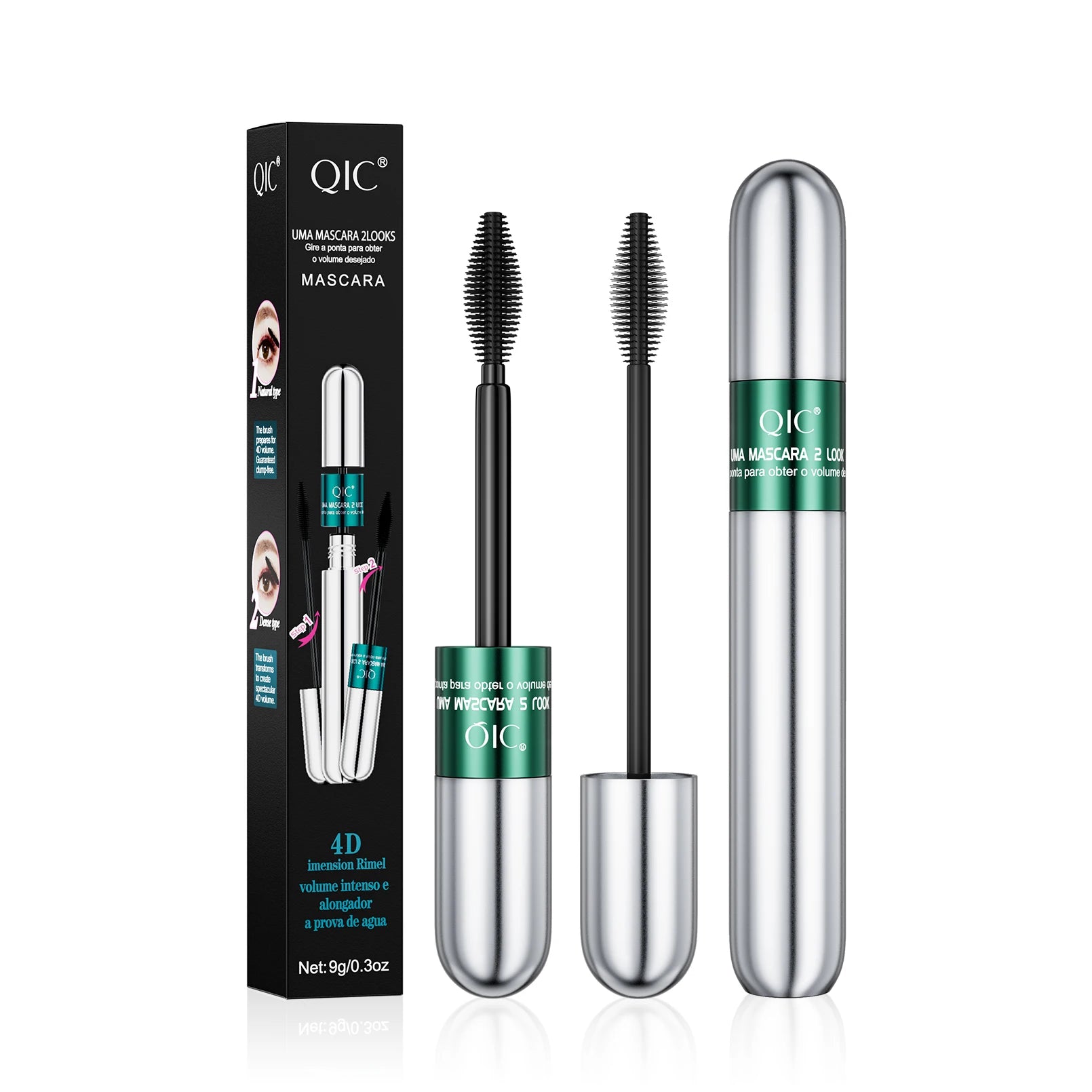 4D Black Mascara Thickening Lengthening Curling Waterproof Sweatproof Mascara For Beginners Qme