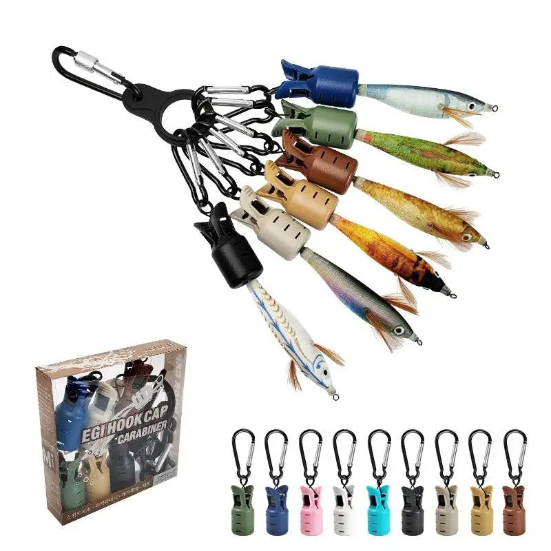 Fishing Lure Hook Cap Carabiner Anti-scratch Durable Multiple Colors Qme