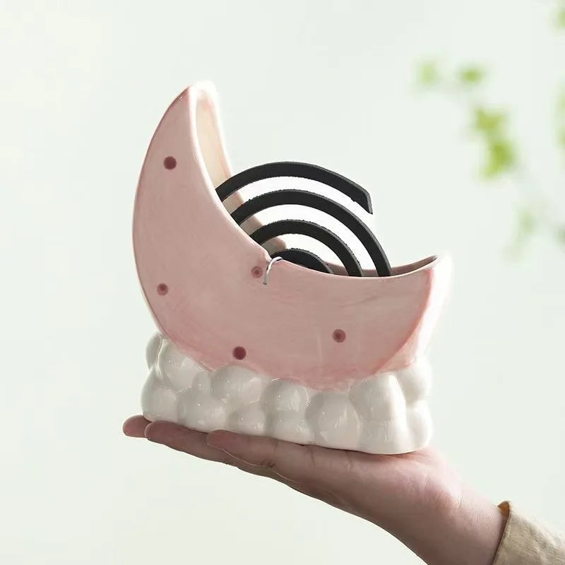 Creative Mosquito Coil Box Rack Ceramic Cute Wind Indoor Household Qme