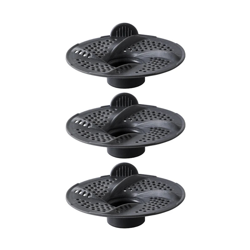 Bathtub Drain Hair Catcher Tub Protector Strainer Shower 3PCSCC11 Qme Gray