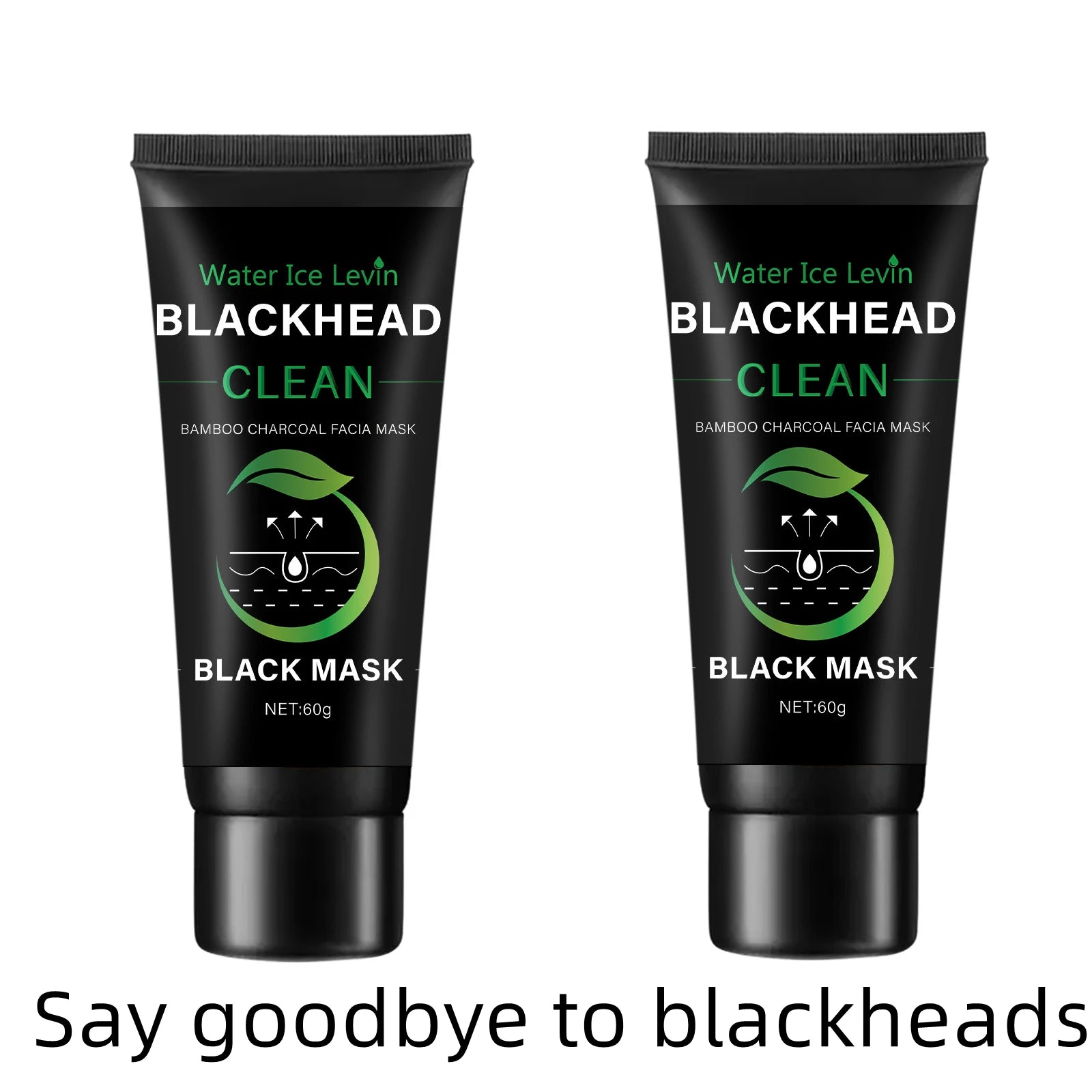 Bamboo Charcoal Fiber Mask Blackhead Removal Deep Mask Deep Cleansing Cleansing Exfoliating Mask Treatment Black Mask Qme Two bottles