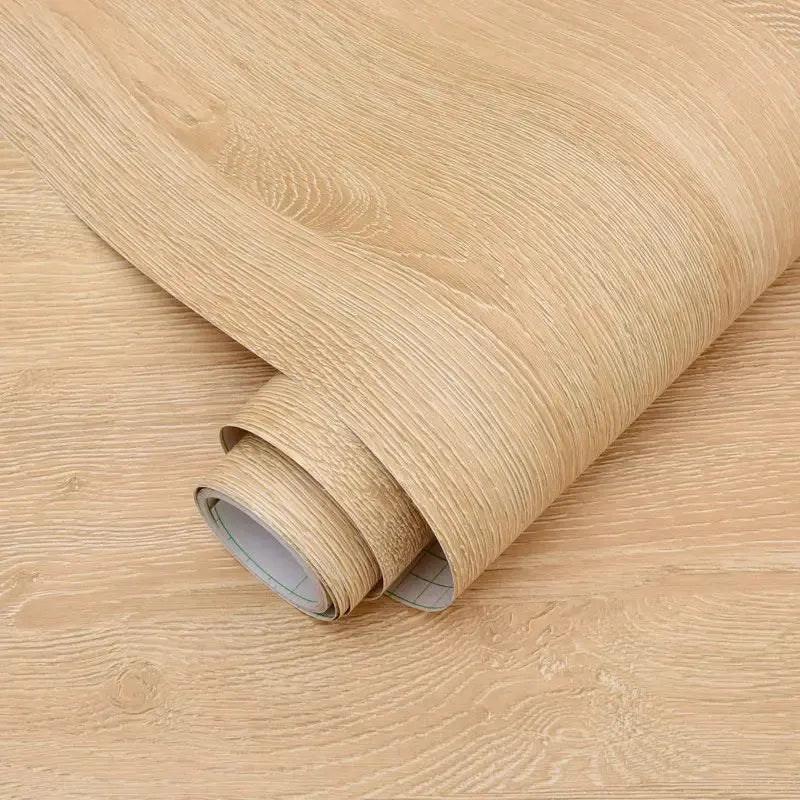 PVC Waterproof Self Adhesive Wallpaper Wall in Rolls Furniture Cabinets Vinyl Decorative Film Wood Grain Stickers For Home Decor Qme