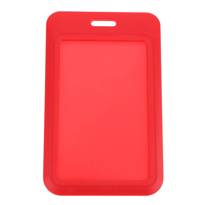 Two-sided Credit Card Cover Hard Plastic Badge Holders Slot Event Qme Red