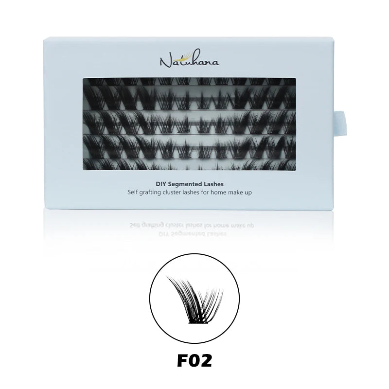 NATUHANA 20D 30D 40D 50D 60D 80D Cluster Eyelashes DIY Individual