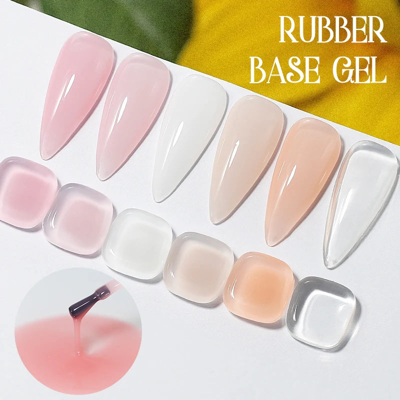 Arte Clavo Rubber Base Coat Nail Gel Polish Jelly Semi Transparent Qme