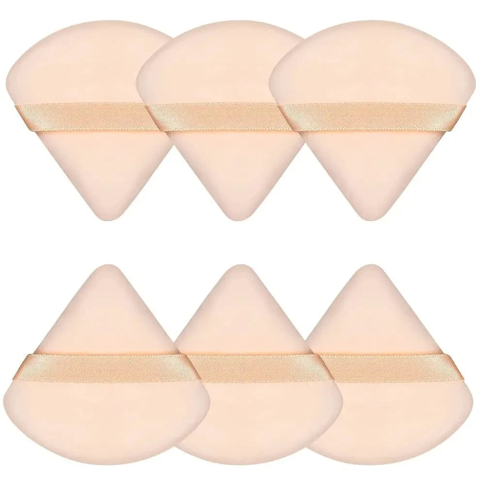 2Pcs Triangle Powder Puff Face Makeup Sponge Soft Velvet Cosmetic Puff Blender Beauty Foundation Sponge Make Up Accessories Qme 6pcs-Skin