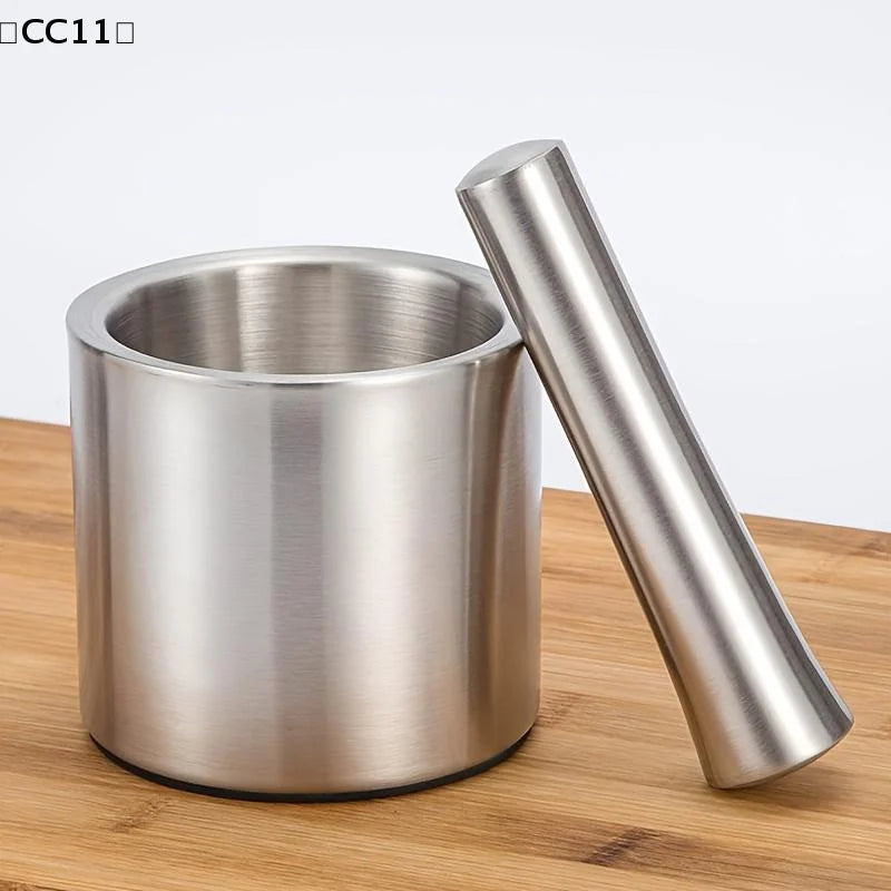 Stainless Steel Household Mashing Jar Anti-slip Thick Grinding Bowl Qme