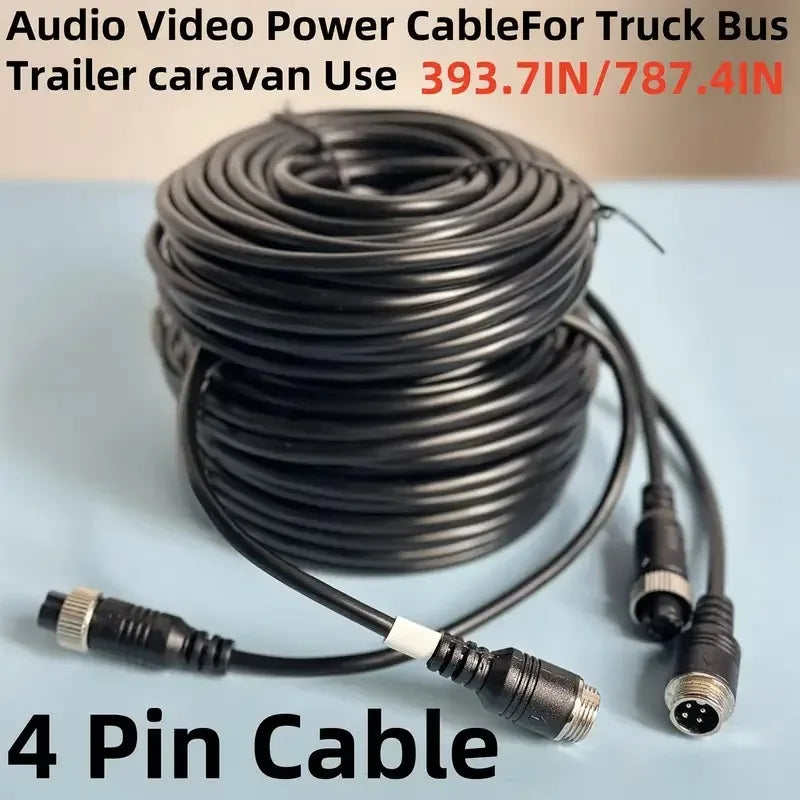 3pcs 4 Pin Aviation Extension Video Cable 3M 5M 10M 15M 20M 30M for Truck Bus Monitor Camera Connection wire Qme