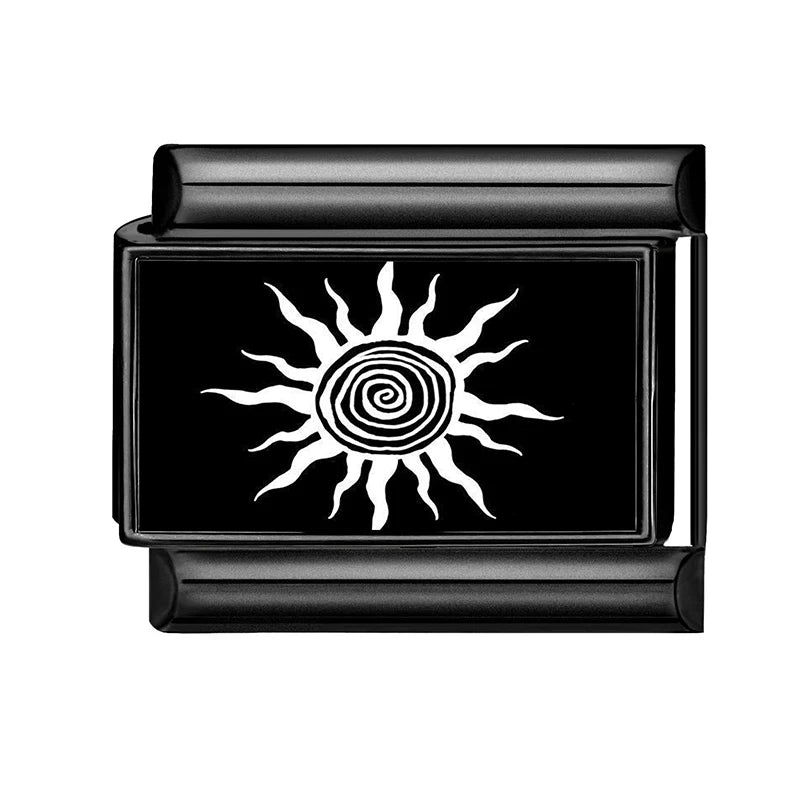 Fashion Women's Daisy Sun Stars NO.8 Ball Italian Charm Links Fit 9mm Bracelet Stainless Steel Jewelry Making DIY Bracelet Gifts Qme S 3