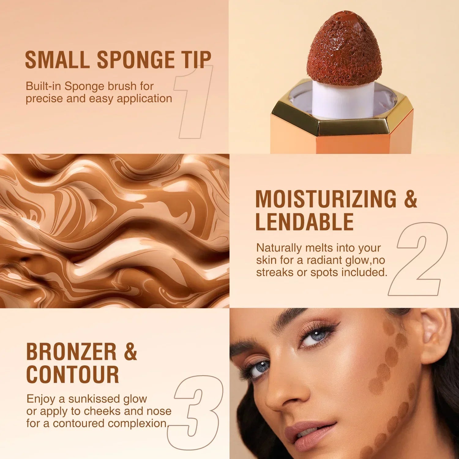 Liquid Contour Stick Natural Matte Highlighters Nose Shadow Cream Qme