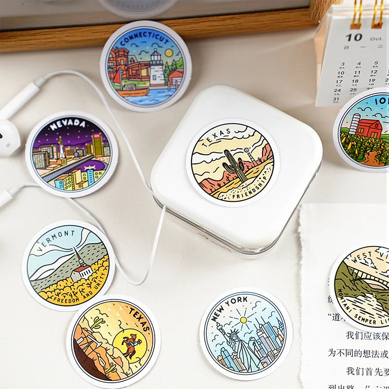 Retro Global Terrain Map Stickers decorating luggage, notebooks, water cups, envelopes and skateboards, junk journal supplies. Qme