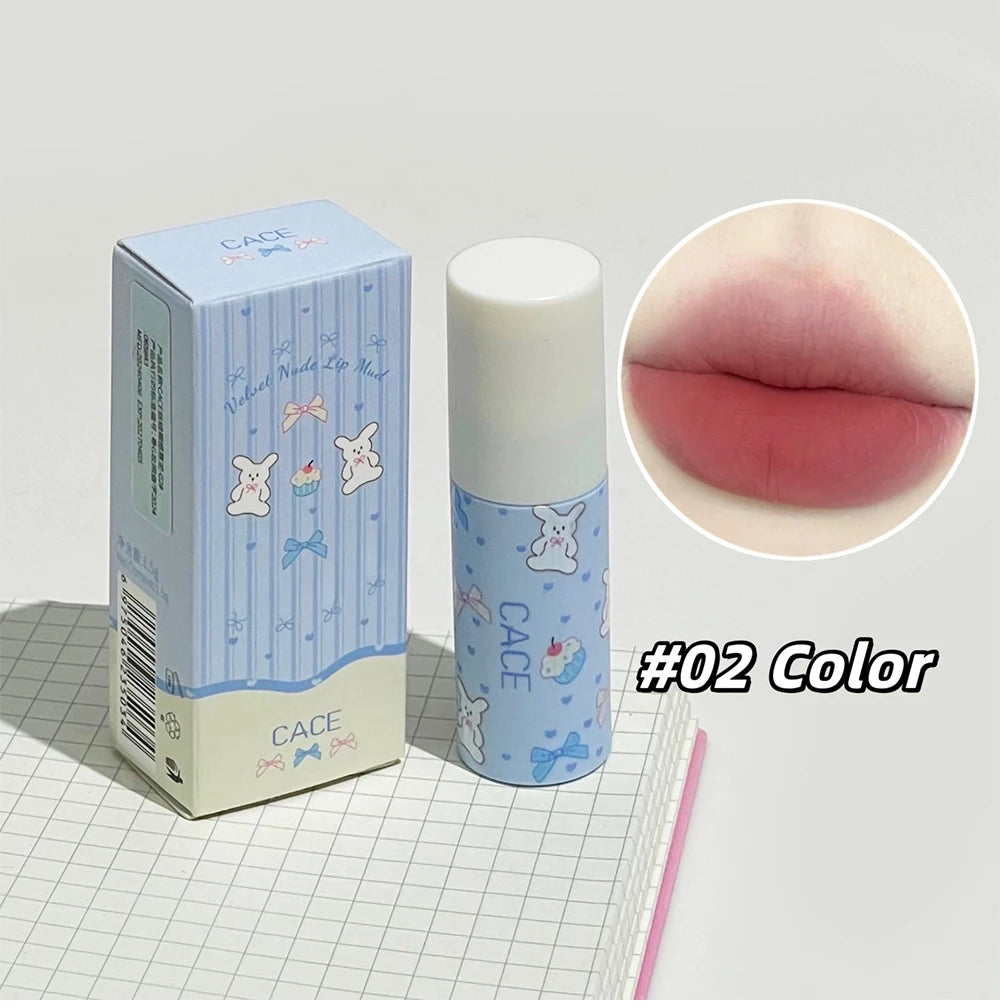 Little Bunny Lip Mud Velvet Nude Matte Texture Silky Lipstick Makeup Qme NO.C78-2