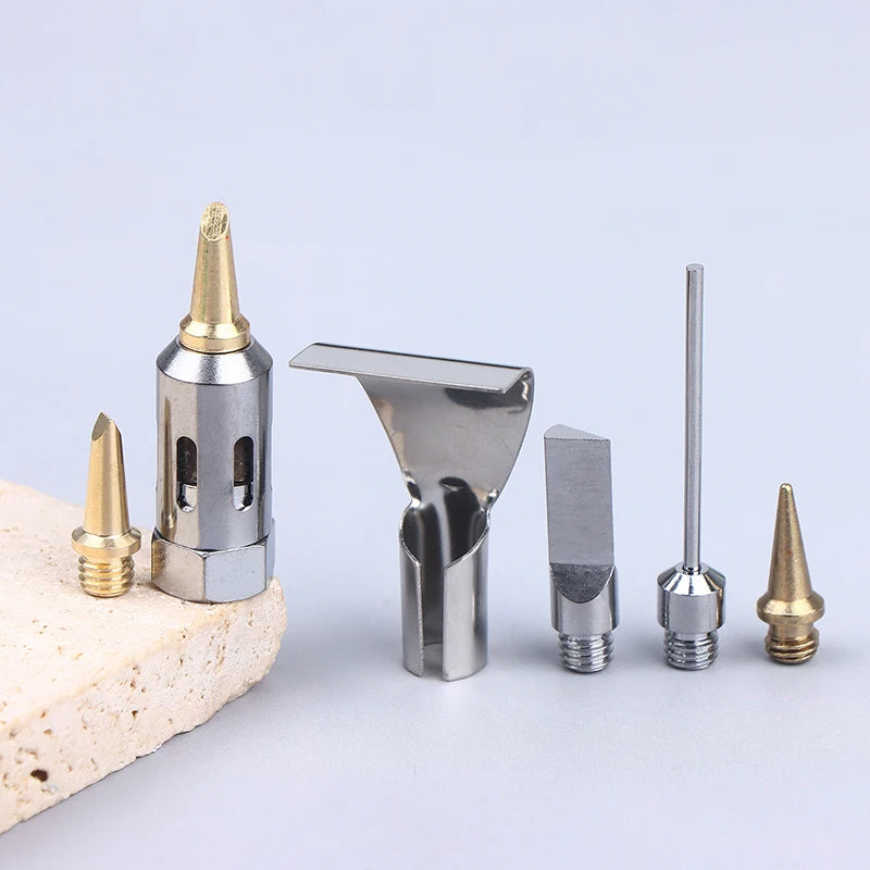 1Pc Portable Soldering Iron Kit 1300 Celsius Welding Pen Burner Blow Torch Gas Soldering Iron Cordless Butane Tip Tool. Qme 6PCS