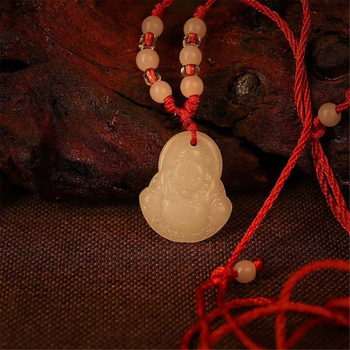 Maitreya Buddha Pendant Hand Woven Red Rope Necklace Fashion Guanyin Bodhisattva Lucky Necklace Women Religious Gifts Wholesale Qme 7