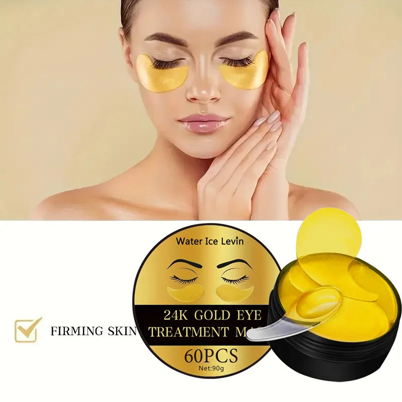 24K Gold Collagen Eye Mask Anti Dark Circles Eyes Bags Moisturizing Anti-Wrinkles Eye Patches Eyes Skin Care Products Qme