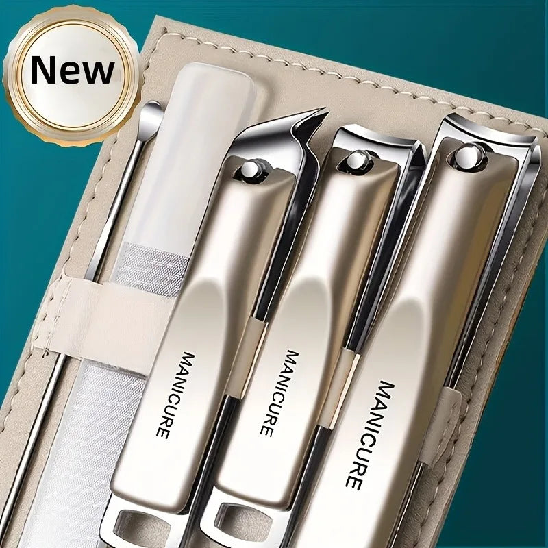 5-Piece Professional Manicure Pedicure Portable Storage Box Complete Qme