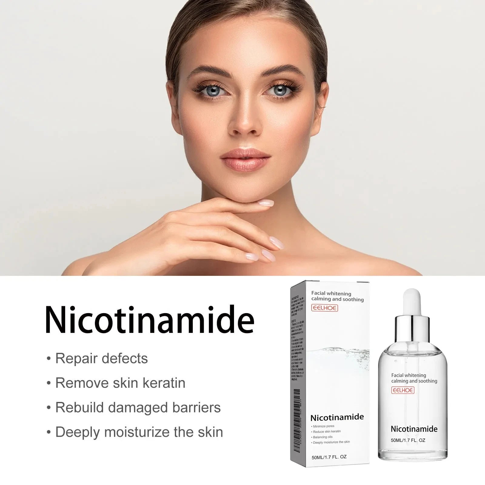 Niacinamide Face Serum Brightening Lighten Dark Spots Acne Marks Fade Blemishes Pigmentation Moisturizing Facial Essence Qme