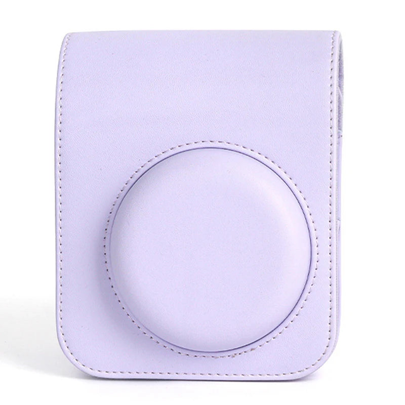 Instax Mini 12 Camera Case PU Soft Protective Trave Bag Film Shoulder Qme Purple