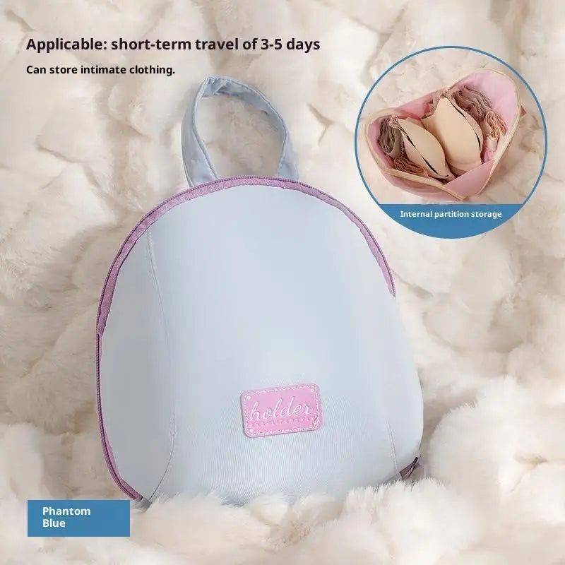Travel Underwear Socks Bra Organizer Bag Polyester Fiber Handheld Qme Blue