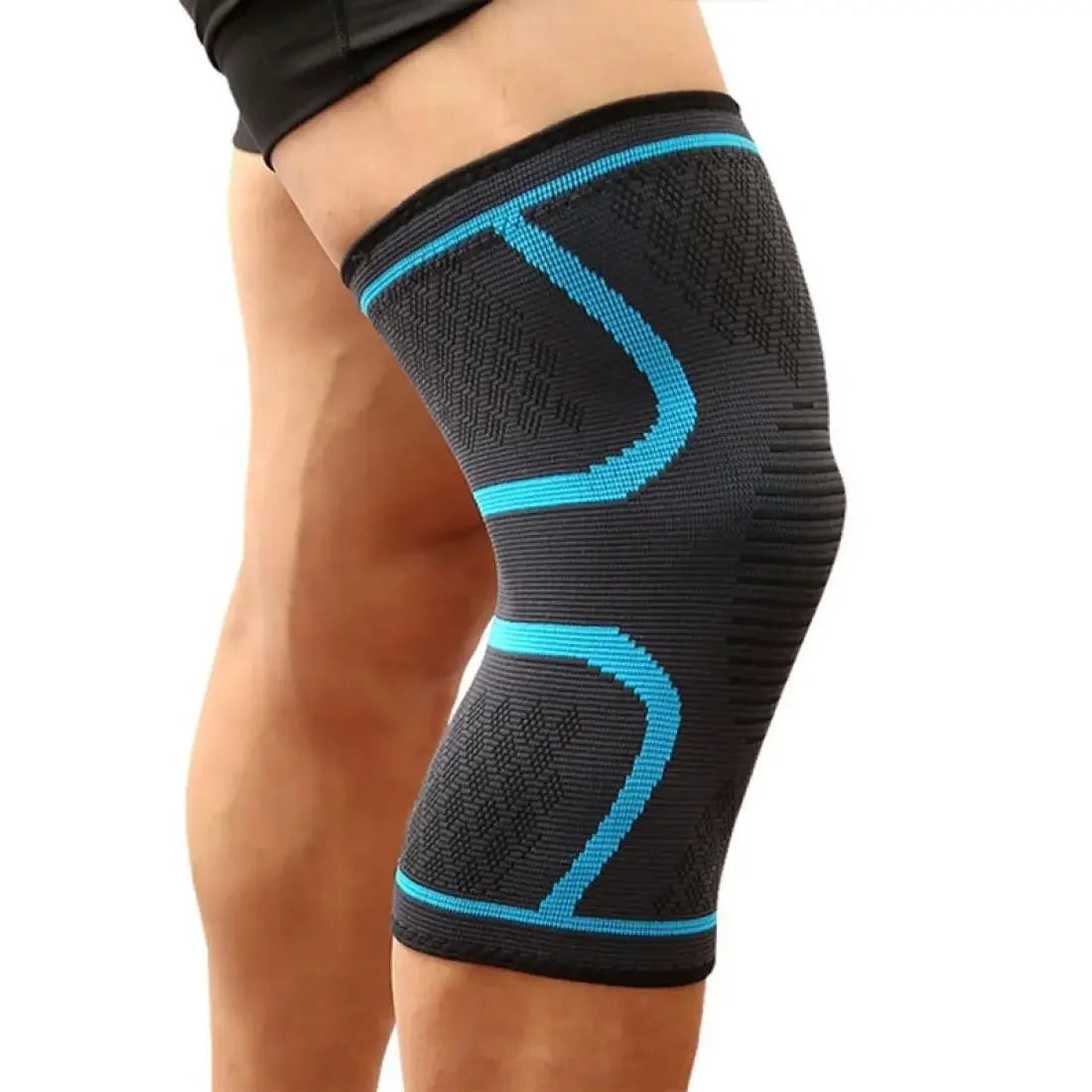 1pair Nylon Elastic Sports Knee Pads Breathable Knee Support Brace Running Fitness Hiking Cycling Leg Protector Size: XL Qme blue