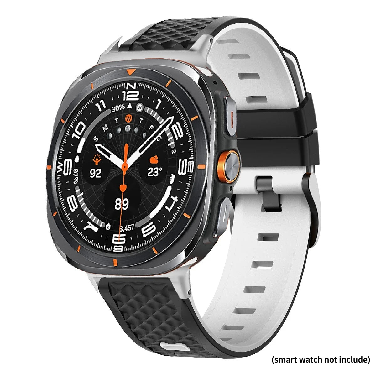 Silicone Straps for Samsung Galaxy Watch 9 Ultra2 47mm Sport Bracelet Correa for Galaxy Watch Ultra 47mm Wristband Accessories Qme Black White Watch9 Ultra 2(2026)