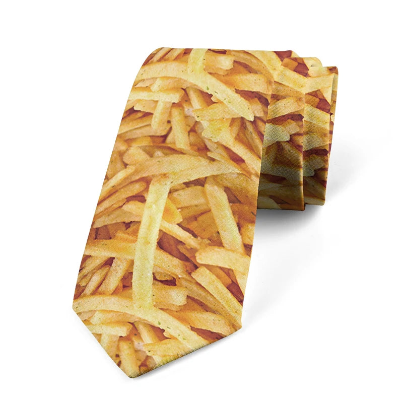French Fries Candy Watermelon Creative Casual Tie Unisex Fashion Food Qme style1