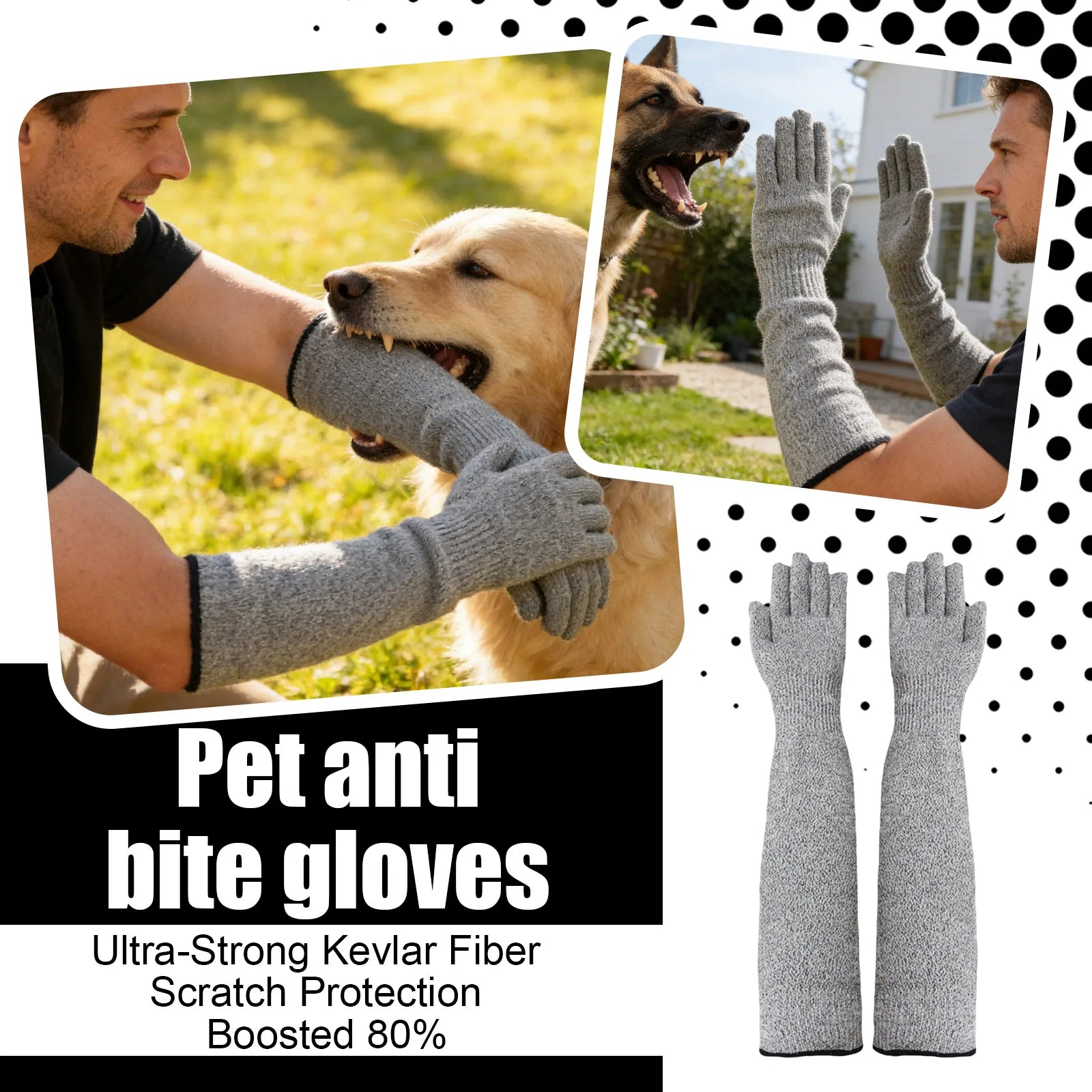 Pet Grooming Gloves Anti Bite Scratch Resistant Comfortable Lining Protective Pet Gloves Pets Training Handling Gloves Qme colorful