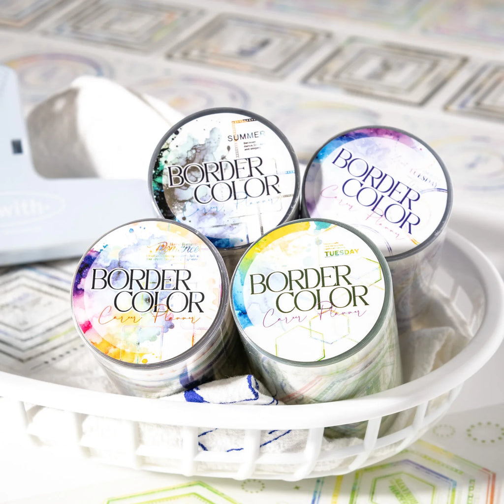 1 Roll Colorful Border Theme PET Pre-Cut Washi Tape for Scrapbooking Journal DIY Decoration, Phone Case Collage Stickers Qme