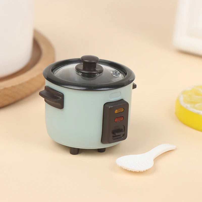 1 12 Miniature Dollhouse Rice Cooker Spoon Kitchen Model Kitchenware Qme Blue