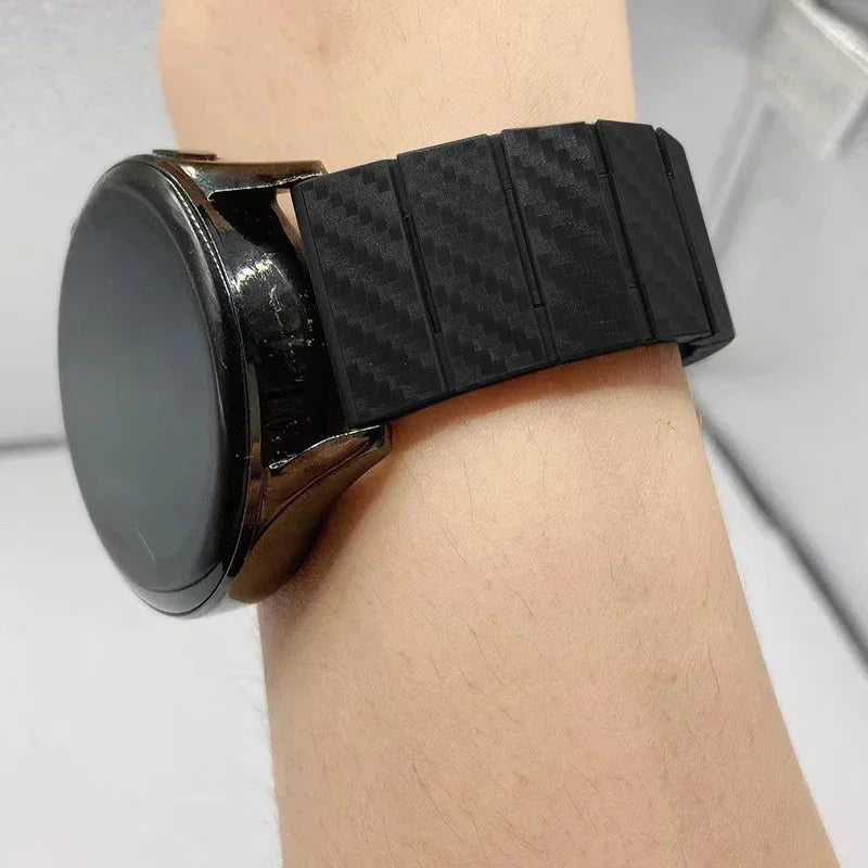 No Gaps Carbon Fiber Strap For Samsung Galaxy Watch 6 Classic 43 47mm 6/5 40 44mm 42 46mm Bracelet For Watch 5Pro Quick Fit Band Qme