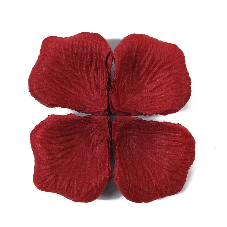 100/500/1000PCS Colorful Love Romantic Warm Silk Rose Artificial Petals Wedding Party Flower Favors Decoration Roses Supplies Qme Wine red 100PCS