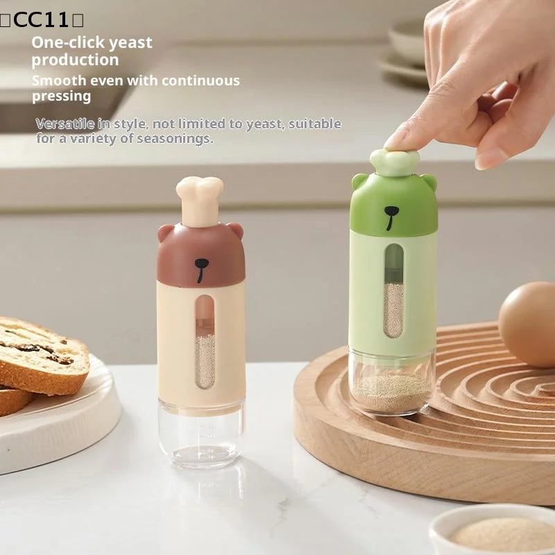 Metering Salt Shaker Push Dispenser Tank Sugar Bottle Canister Qme
