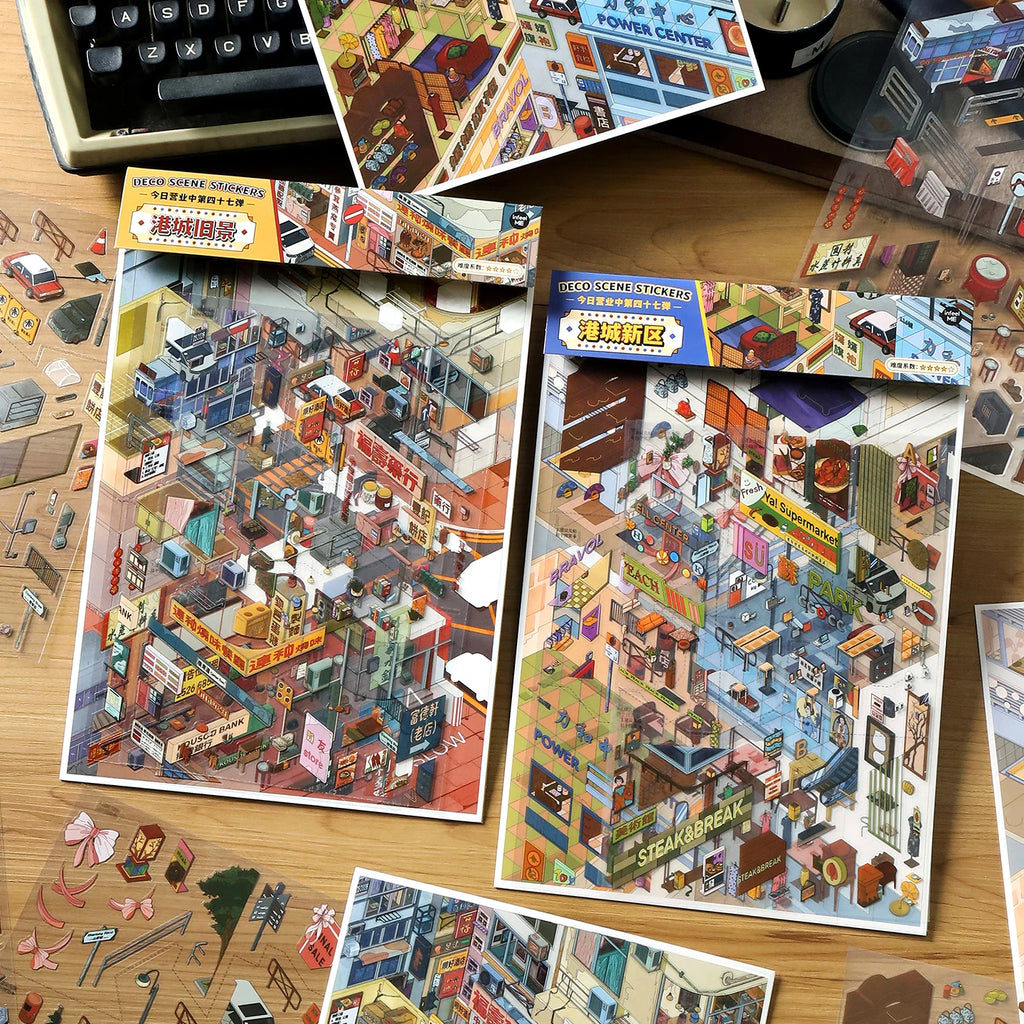 Today's Opening Series 47th round 2.5D Large Edition Landscape Sticker Handmade DIY Decompression Decal for Creative Crafts Qme