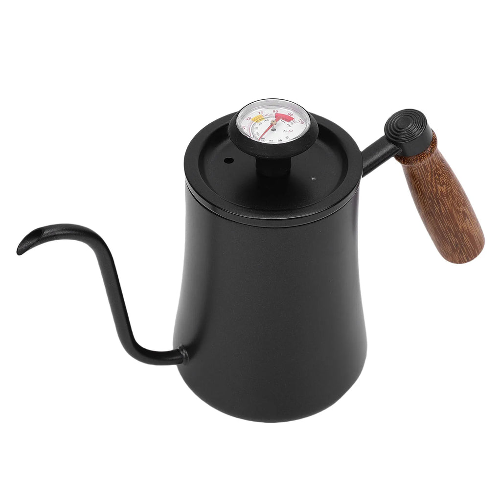 500ml Tea Kettle with Thermometer 304 Stainless Steel Gooseneck Kettle Pour Over Coffee Pot Home Kitchen Water Boiler with Scale Qme