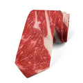 Unisex Meat Design Tie Fashion Food Printing Men's Fun Wedding Party Qme style1