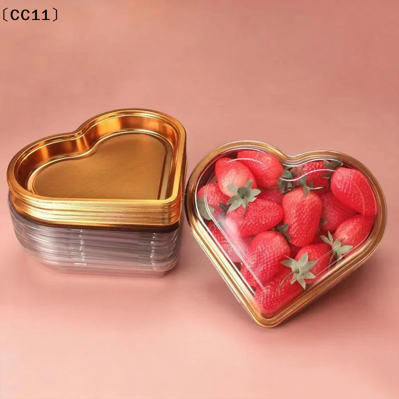 Heart Shaped Candy Box Lid Fruit Snack Storage Containers Sugar Qme