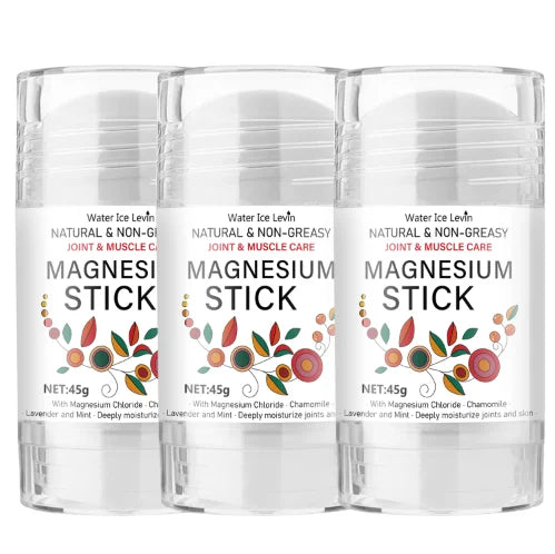 Magnesium Stick for Joint & Muscle Care - Natural, Non-Greasy with Chamomile & Lavender, Deeply Moisturizes Qme WHITE 45g