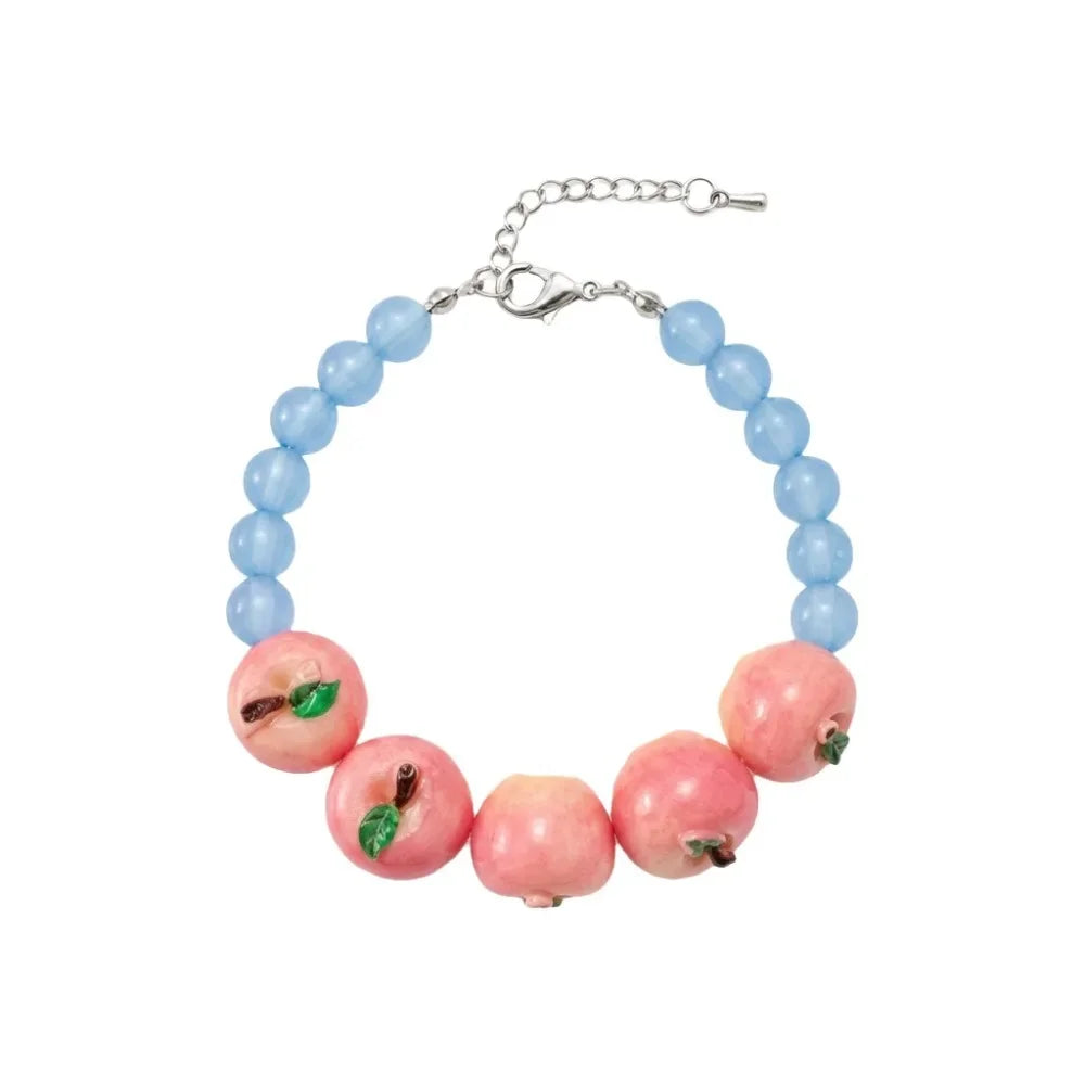 Simple Layered Beads Fruit Necklace Stackable Blueberries Multi Layer Qme Style 1 bracelet