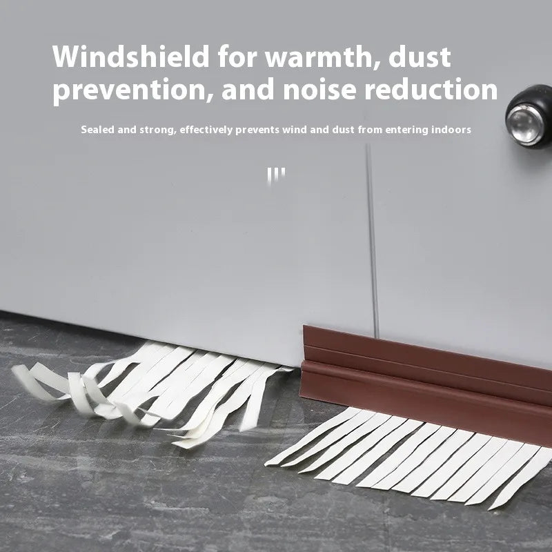 93cm Self-adhesive Removable Under Door Weatherstrip PVC Triple WindProof Cold Proof Wear-resistant Door Bottom Seal Strip Qme