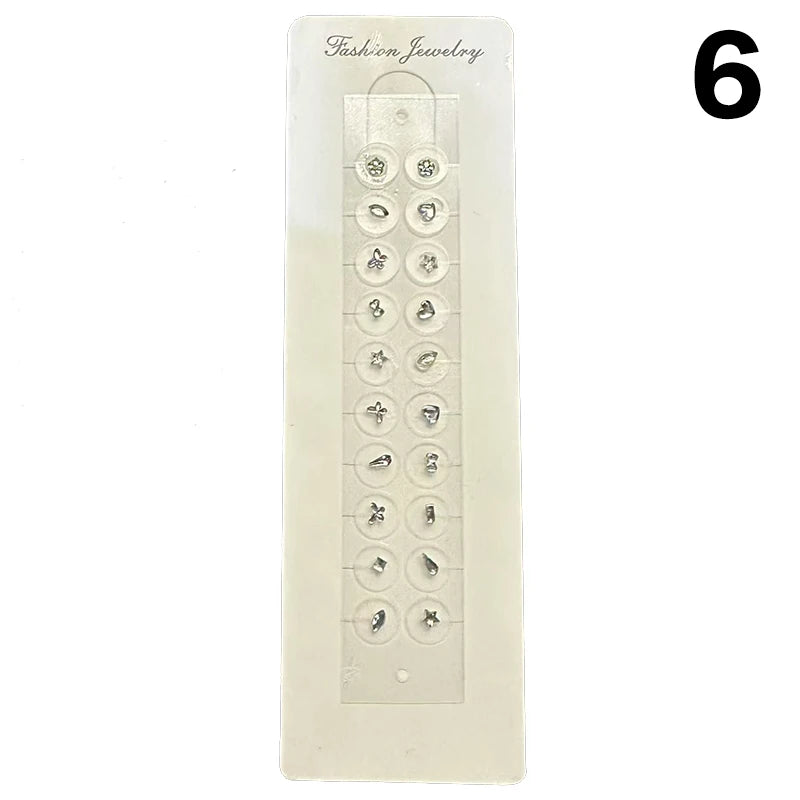 Fashion Bowknot Colorful Rhinestone Pearls Ear Point Stickers Qme 6