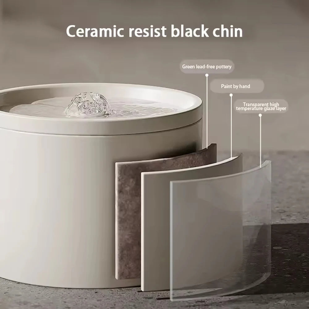 Cat Automatic Water Dispenser, Pet Ceramic Bowl, Dog Bowl Water Dispenser, Circulation And Flow Water Dispenser Qme