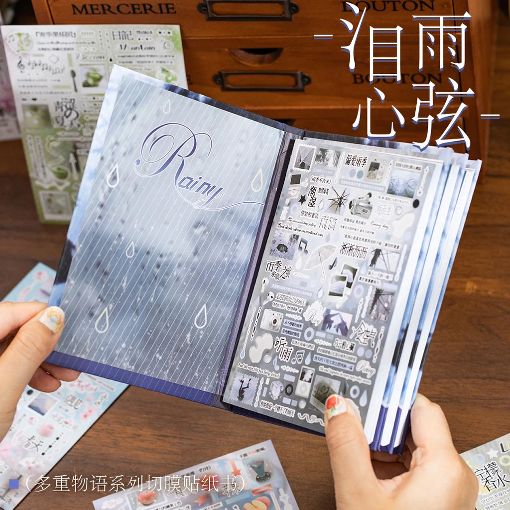 27Pcs/book Cute Die-cut Flash Decorative Stickers Book DIY Scrapbook Phone Case Decoration Collage Material Aesthetic Stationery Qme AA