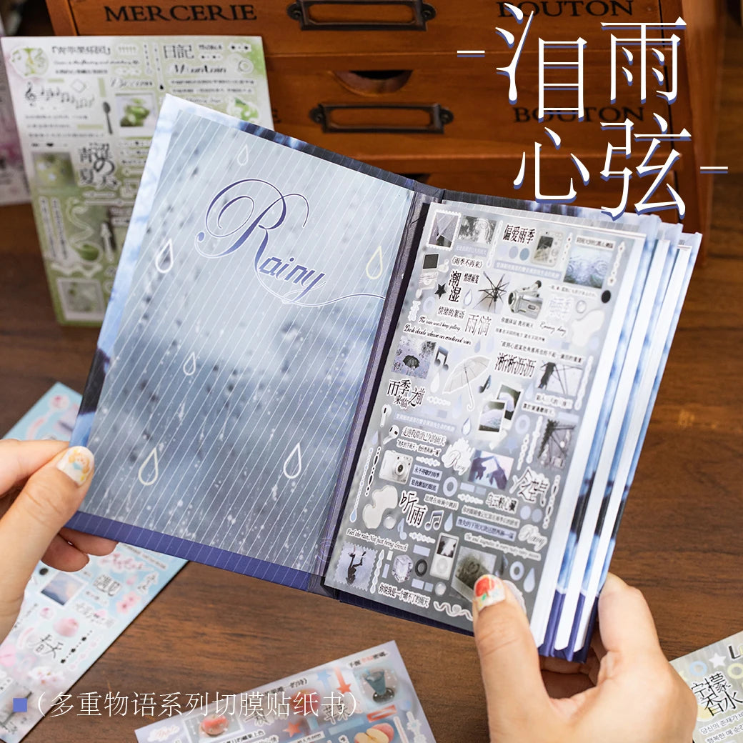 27Pcs/book Cute Die-cut Flash Decorative Stickers Book DIY Scrapbook Phone Case Decoration Collage Material Aesthetic Stationery Qme AA