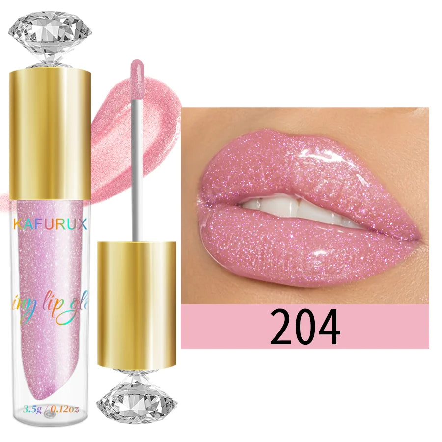 9 Colors Moisturizing Diamond Shimmer Glitter Lip Gloss Makeup Qme 204