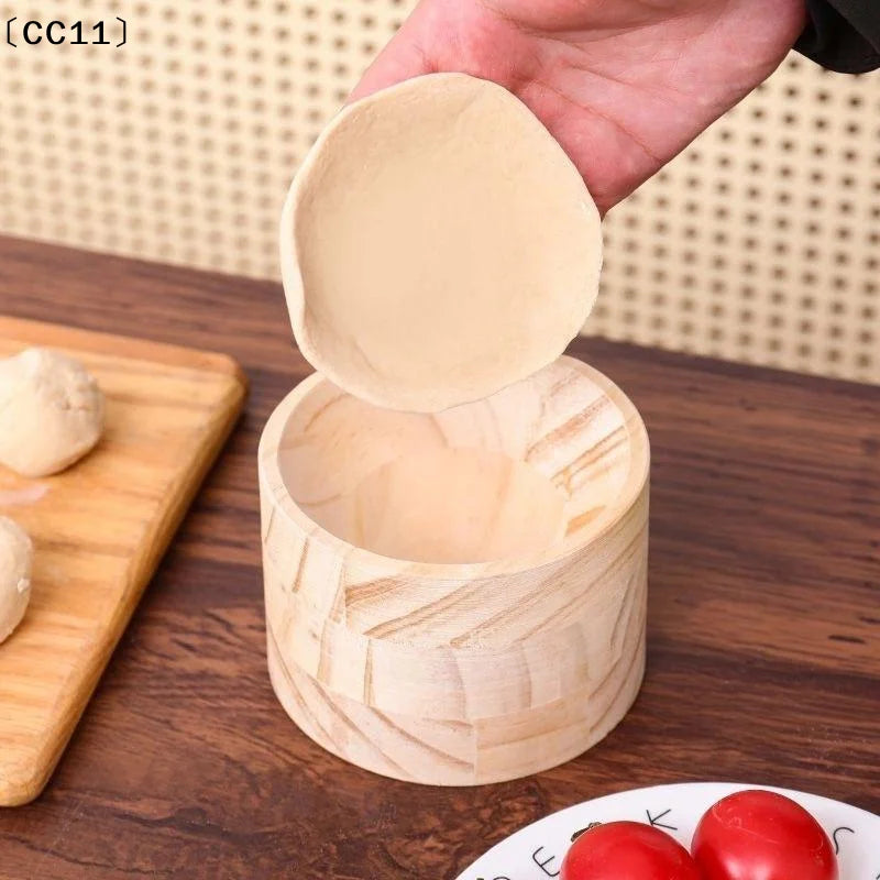 Wood Dumpling Maker Press Tool Mold Ball Manual Dough Skin Presser Qme